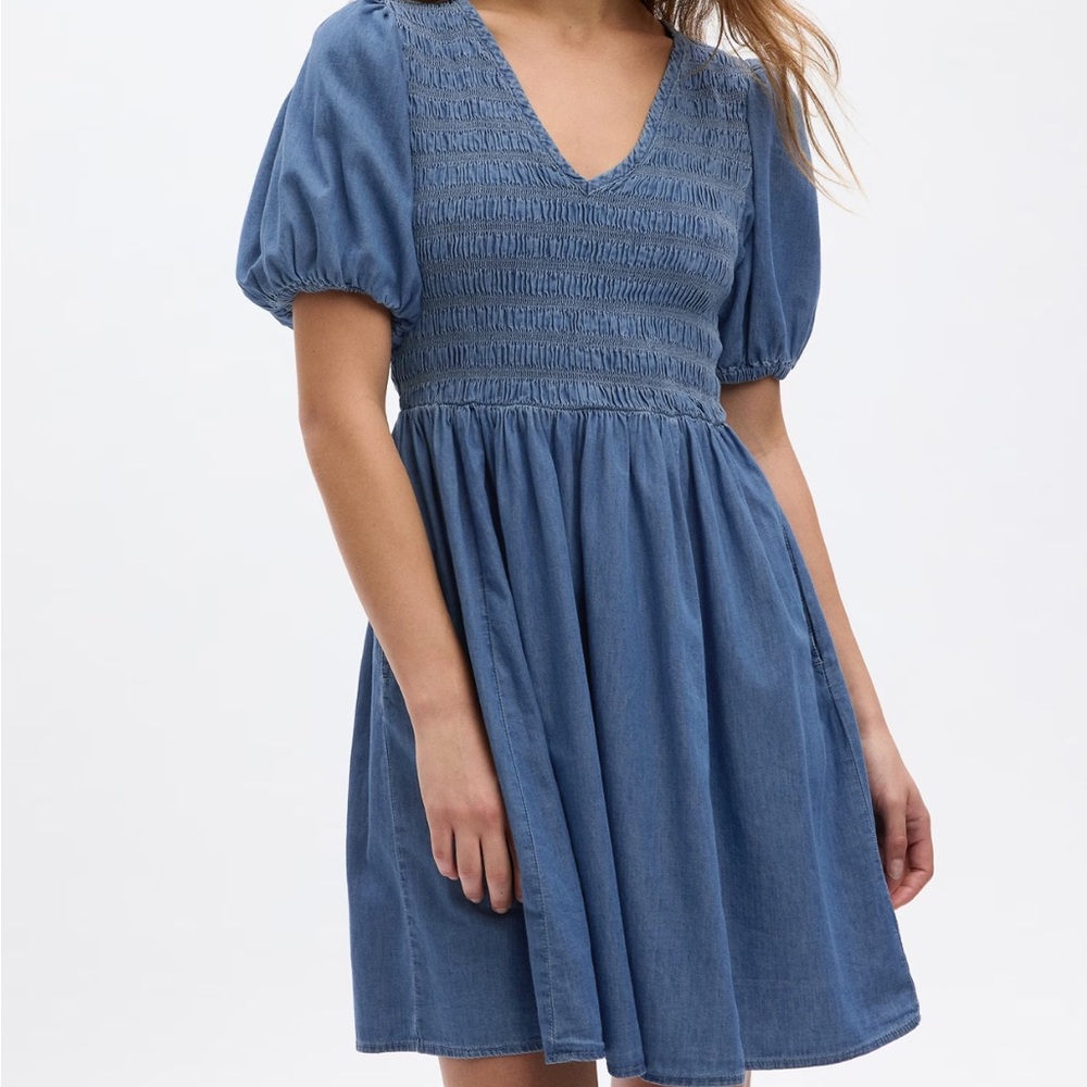 Denim Puff Sleeve Dress
